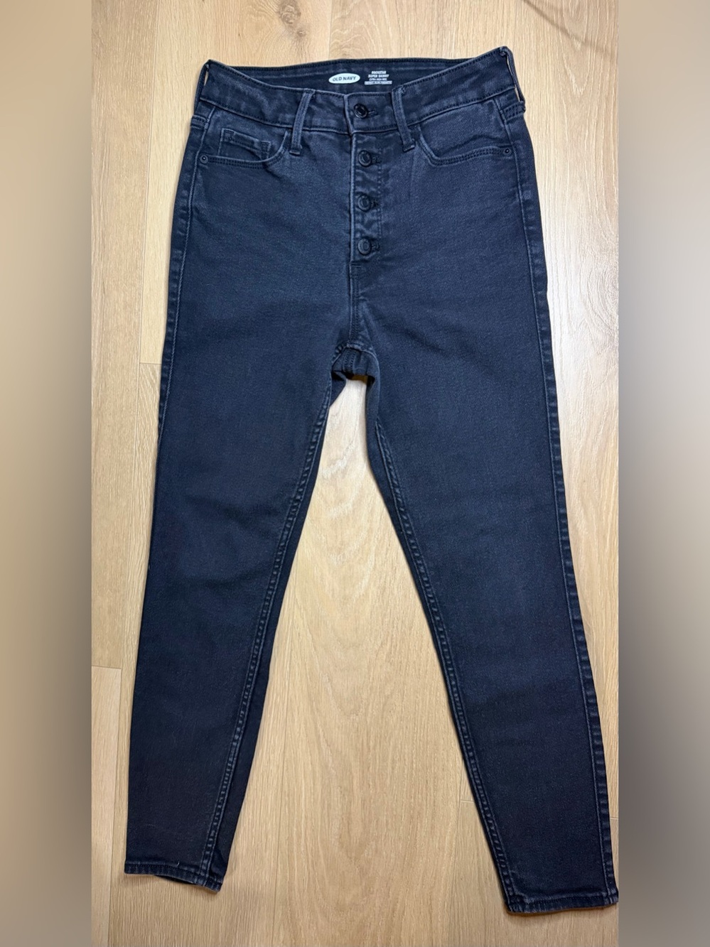 Old Navy High-Rise Button-Fly Skinny Jeans — Black